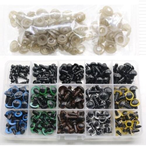 264pcs/box 6-12mm DIY Doll Eyes Black Plastic Crafts Safety Eyes for Teddy Bear Soft Toy Animal Doll Amigurumi DIY Accessories
