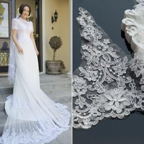 3m /lots European car bone lace accessories handmade diy bridal jewelry wedding veil curtain material white wide
