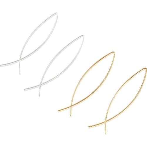 5 pairs Brass Long Earrings for women Handmade Contracted Simple Fish Earrings Femmes Wholesale F80