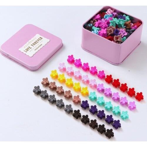 New 50/30pcs Hair Claw Flower Crown Rabbit Hair Clip Cute Cartoon Children Hair Accessories Baby Girls Birthday Gift One Box