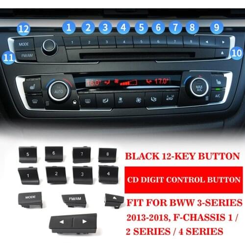 ABS Car Air Conditioner CD Digital Control Key Button Cover Trim Sticker For BMW F30 F80 F31 F32 F33 F35 2013-18 1/2/3/4 series