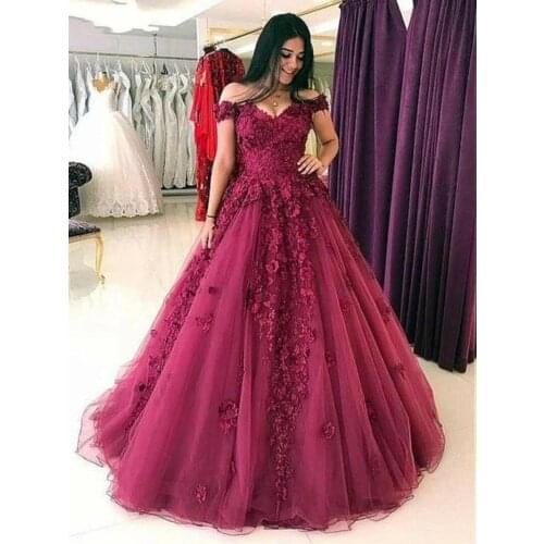 ANGELSBRIDEP Off-Shoulder Ball Gown Quinceanera Dresses 15 Party Formal Sweetheart 3D Flower Tulle Cinderella Prom Evening Gown