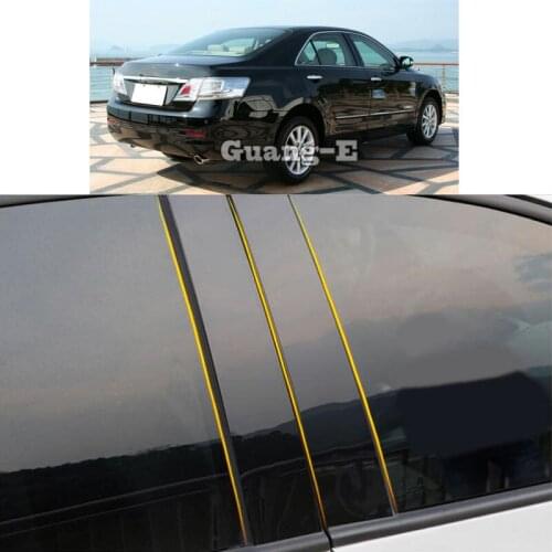 Car PC Material Pillar Post Cover Door Trim Window Piano Black Molding Sticker Plate For Toyota Camry 2006 2007 2008 2009-2011