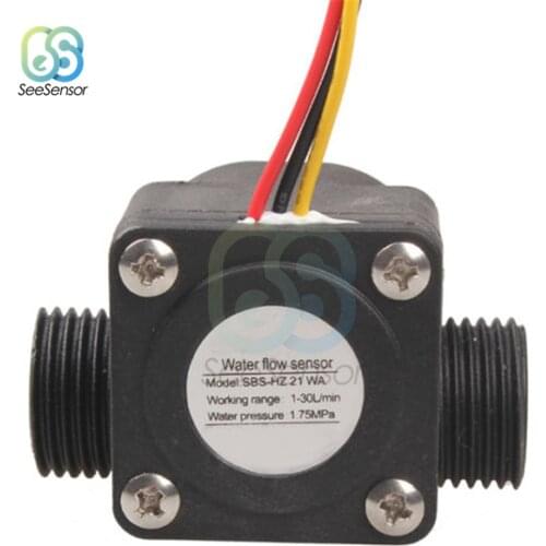 Water Flow Sensor 1-30L/min Hall Flowmeter Water Controller 1.75MPa Flow Measuring Instruments