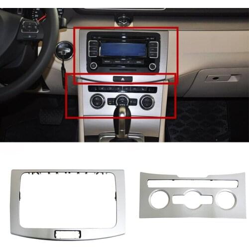 For VW Passat B7 CC ABS Car Central Control Air Condition Panel Navigation Panel Cover Cap