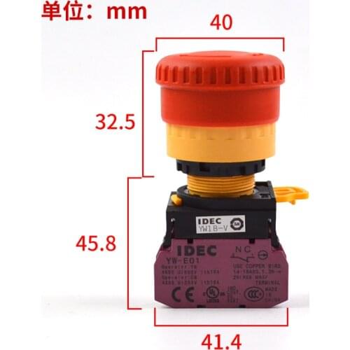 YW1B-V4E01R KONE Hitachi elevator IDEC and emergency stop button switch YW-E01