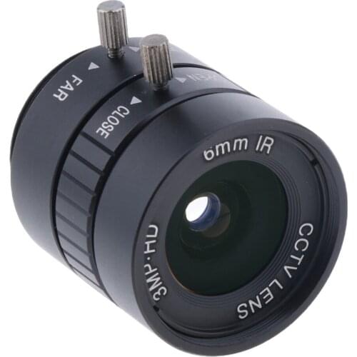 HD 3MP(Megapixels) 1/2'' 6mm F1.2 Fixed Focus CS C Mount Lens for CCTV Industrial Camera