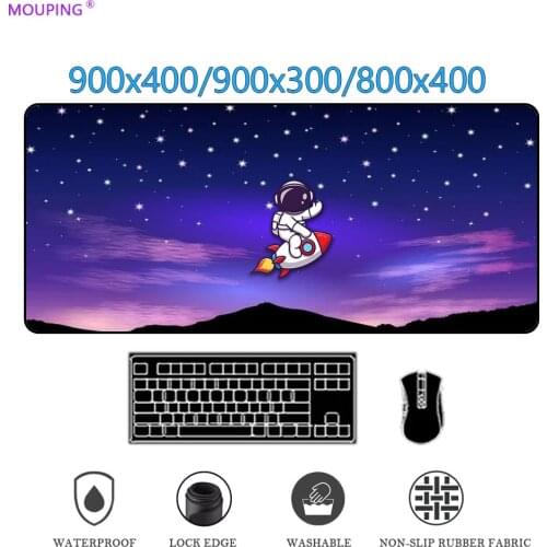 Astronauta Anime Space Mouse Pad Personalized Keyboard Gaming Accessories Purple Cute Mousepad Large Pc Deskmat Mat DropShipping