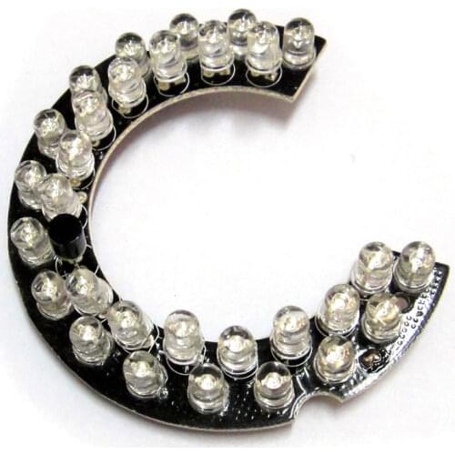 30Leds 5mm Infrared IR 60 Degrees Bulbs Board 30 LEDs 850nm Illuminator For CCTV Camera