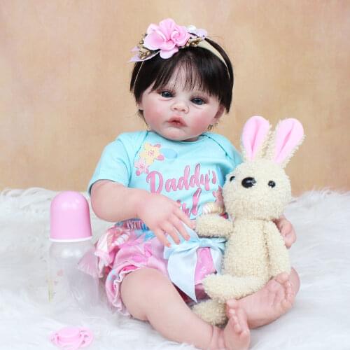 48 CM 3D Skin Tone Visible Veins Soft Silicone Reborn Baby Doll Toy For Girl 19 Inch Child Dress Up Boneca Lifelike