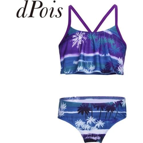 2PCS Girls Swimwear Swimsuits for Girls 2021 Summer Beach Wear Tops+ Bottoms Childrens Swimsuit Bathing Suits Kids Bikinis Set