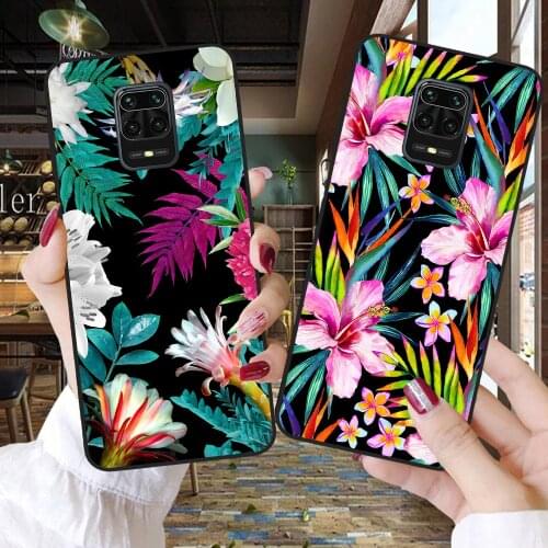 Matte Silicone Phone Cases For Coque iaomi Mi 10T Lite 10 Ultra Redmi Note 9S 7 8 9 Pro 8T Shell Tropical Plants leaves Cover