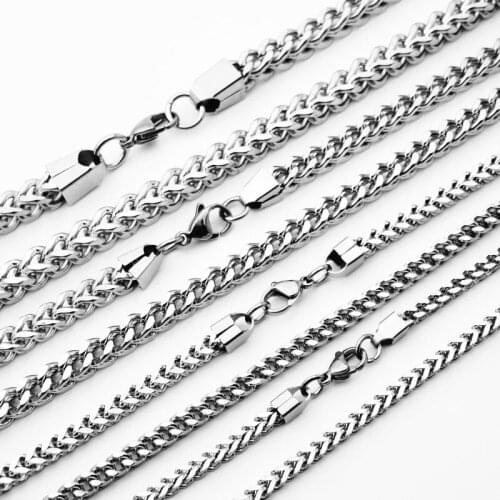 3/4/5/6mm 45cm-75cm Mens Figaro Chain Fashion 316L Stainless Steel Double Buckle Chain Necklace Male Jewelry