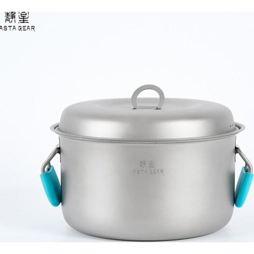 ASTAGEAR outdoor pure titanium pot set tableware camping cooker set portable picnic cooker light outdoor camping equipment