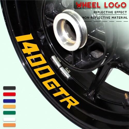 Motorcycle wheel logo sticker reflective moto rim tire accessories decorative decals for KAWASAKI 1400GTR