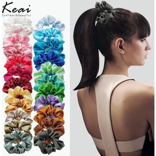 New Fashion Solid Color Soft Satin Hair Scrunchie Women Girls Elastic Hair Rubber Bands Accessories For Women Hairband