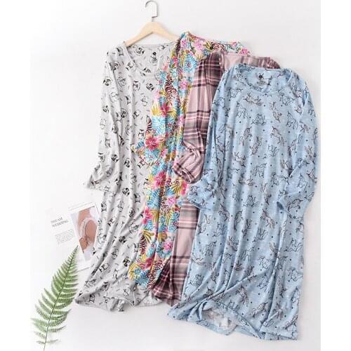 New Long Sleeved Nightgown Soft Comfortable Oversize Nightdress Lounge Intimate Lingerie Casual Home Clothing Пижама Женская