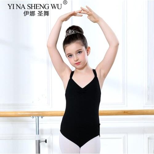 New Girls Camisole Leotard Sling Gymnastic Ballet Dance Kids Leotard Open Rotch Body Practice Clothes Child Basic Dance Costume