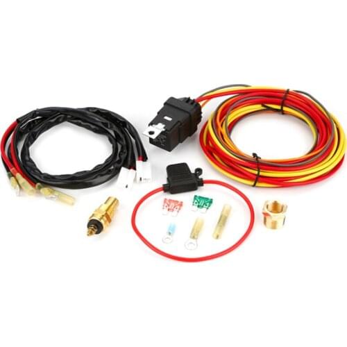 New Dual Electrlc Cooling Fan WiringI Install Kit 185/165 Thermostat 40 Amp Relay