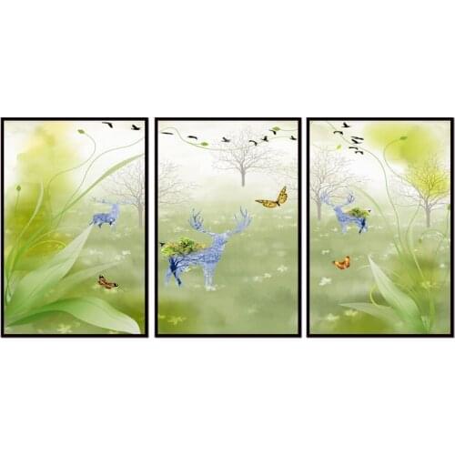 Factory wholesale (No Framed) Nordic Elk Series Canvas Print On Canvas Printing Wall Pictures 12YM-A-713