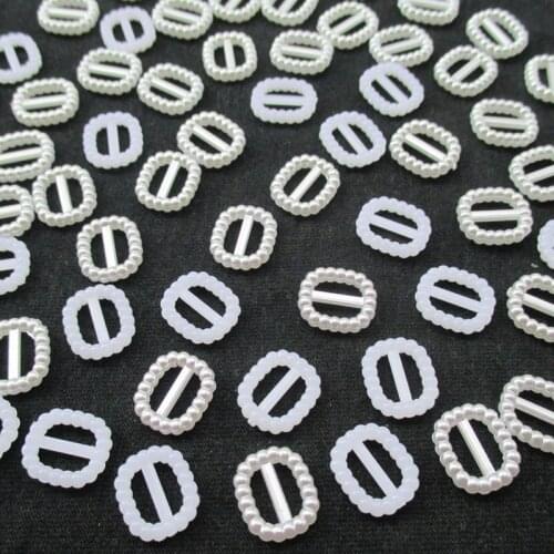 1000 PCS/lot 12 * 11 mm ABS imitation pearl white rectangle bag buckles beads 003011001