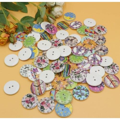 10PCS 30MM wooden buttons decorative button2 holes Sewing wood button flatback Scrapbook