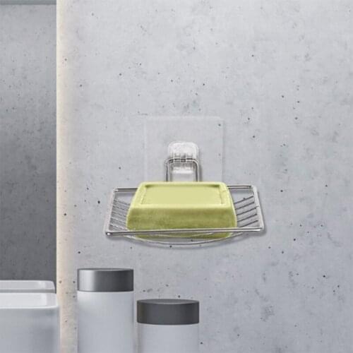 Stainless Steel Self-draining Soap Dishes Sponge Holder Soap Storage Shelf Tray for Bathroom & Kitchen Sink Quick Dry K0AB