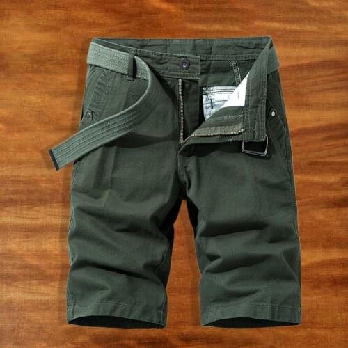 Gargo Shorts Not Easy to Pilling Not Deformed With Belt Men All-season Belted Ripstop Basic Shorts for Youth