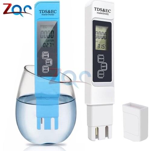 TDS EC Meter Temperature Tester pen 3 In1 Function Conductivity Water Quality Measurement Tool TDS&EC Tester 0-9990ppm