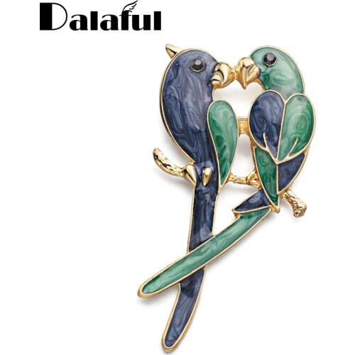 Lovely Double Birds Brooch Pin Enamel Classic Magpie Clothes Accessories Brooches For Women Z018