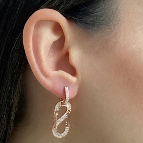 New Trend 925 Sterling Silver Fashion Dangle Drop Ladies Earrings For Women Fine Jewelry Party Paper Clip Accessories