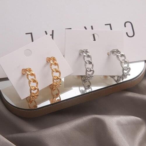 Women Earrings Sturdy Retro Decorative Gothic Hollow All-match Geometric Ear Studs Punk Chain Ear Rings