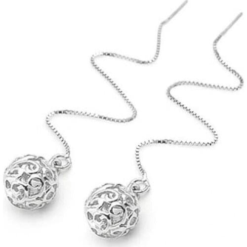Hot Sale Ball 925 Sterling Silver Earrings For Women Fashion Jewelry sterling-silver-jewelry pendientes Korean Earrings