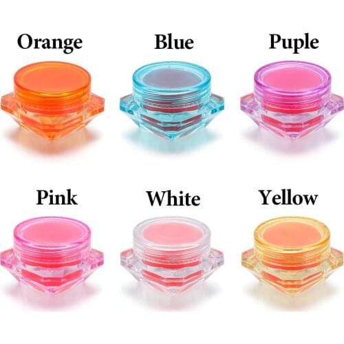 1Box 3.2x3.2x2cm Round Diamond Painting Clay Glue Clay Tool Novice Point Drill Pen Sticking Accessories Resin+Plastic Pink Color