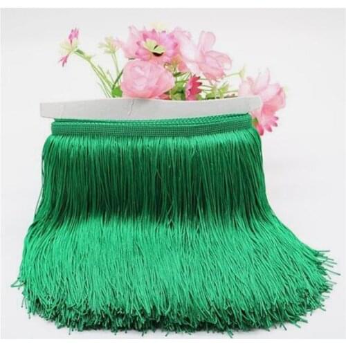 1 meter 20cm Long Fringe Lace Tassel Polyester Lace Trim Ribbon Latin dance skirt curtain fringes for sewing HG04