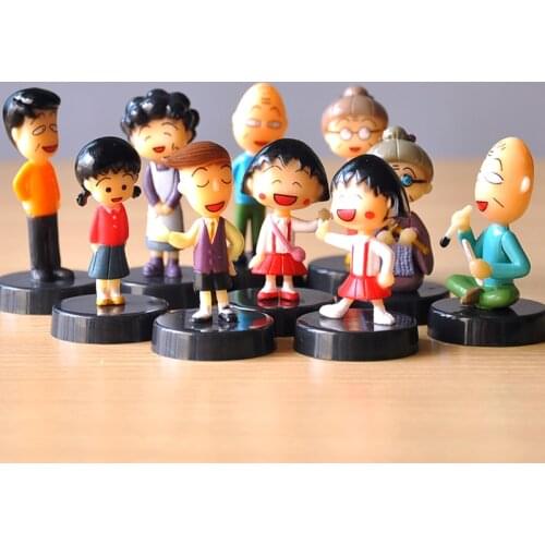 10pcs/lot 7cm cosplay Japanese Anime Chibi Maruko Chan PVC Action Figures model doll Toys for Kids