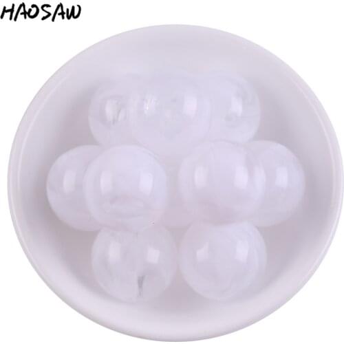 20MM 100pcs Double Color White Chunky Gumball Bubblegum Acrylic Solid Beads Colorful Chunky Beads For Jewelry