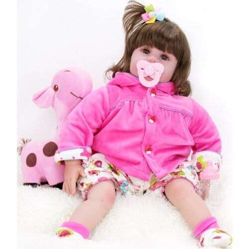 20 Inch 50cm Reborn Baby Doll Soft Touch Cotton Body Brown Eyes Cute Girl Toy Rebirth Bebe Dolls Childrens Gifts Playmates Toys