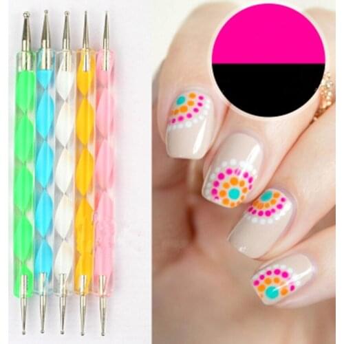 2019 Fashion Dual-ended Nail Dotting Pen Nail Polish Purple Long-Lasting Nail Polish Girl Cute DIY Nail Art Decoration Tool