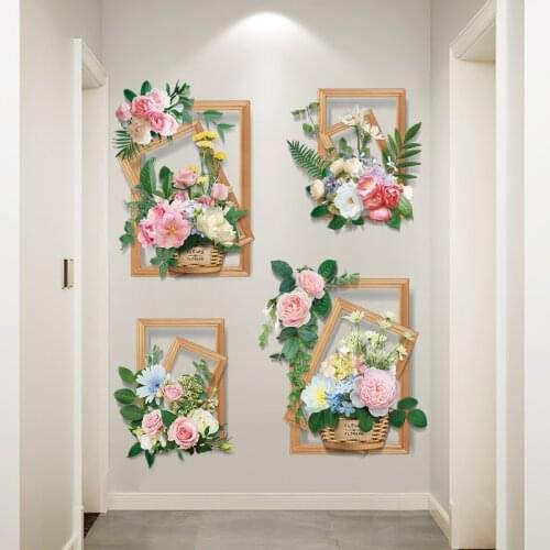 3D Stereo Plant Wall Stickers Teenager Aesthetic Art Poster Kitchen Glass Bedroom Decorative Door Sticker Living Room Decoration