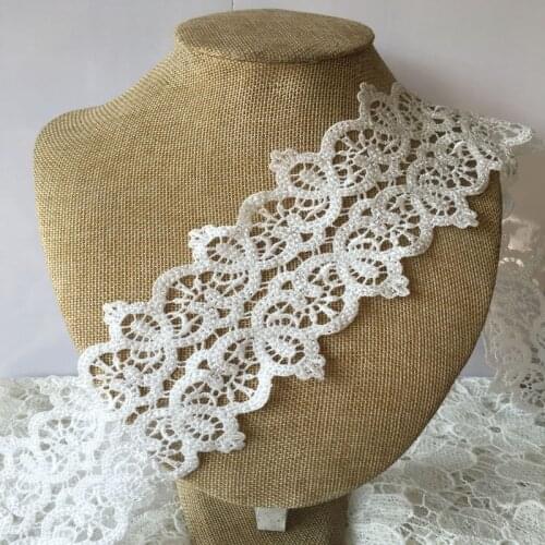 5yards/lot Double Edge Polyester Venise Lace trim wedding DIY crafted sewing 6.8cm width White for choose