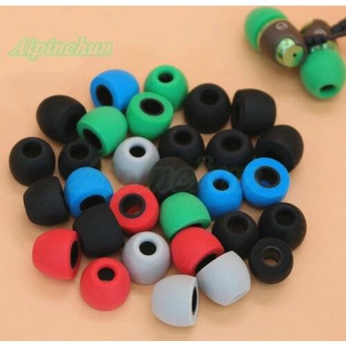 Aipinchun 50Pairs M Size Bullet Earbuds Eartips Memory Foam Sponge Ear Buds Tips Earplugs 5.5mm For In-Ear Earphone Headphones