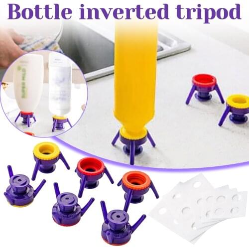 6Pcs Bottle Cap Stand Kit Plastic Bottle Opener Holder Shampoo Bracket Leakproof Cover Flip-it Inverted Caps Storage Bathroom