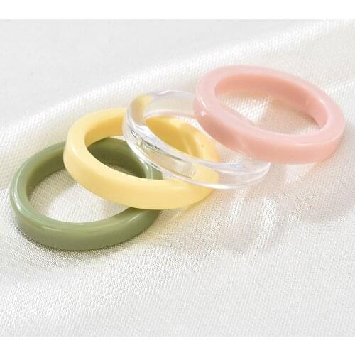 Acrylic Ring 2021 New Colorful Transparent Acrylic Irregular Marble Pattern Ring Resin Tortoise Rings for Women Girls Jewelry