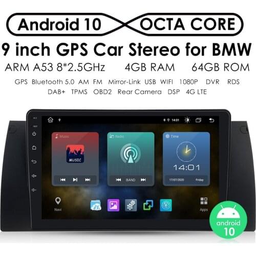 4G 64G 2din Android Car Auto Radio for BMW X5 E53 E39 1995-2001 M5 7 E38 2002 2003 2005 2006 GPS 4G Carplay Multimedia Player