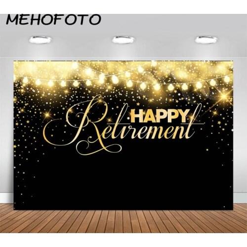 Photography Background Happy Retirement Shiny Dots Glitter Retirement Party Banner Photography Backdrop Photobooth Photocall