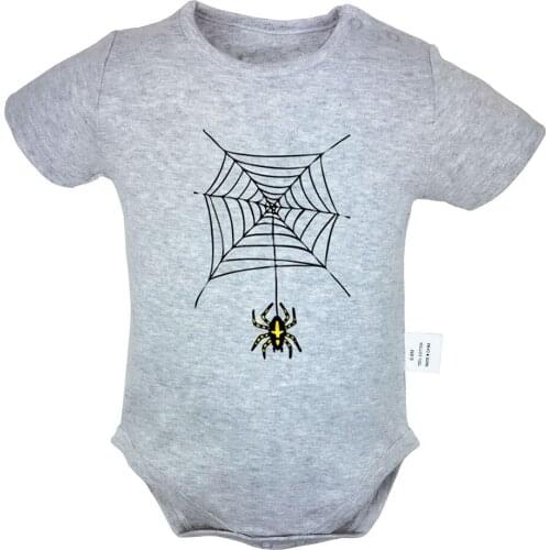 Halloween Party Cartoon Black Spider anime Fairy Tail Design Newborn Baby Boys Girls Outfits Jumpsuit Infant Bodysuit Clothes