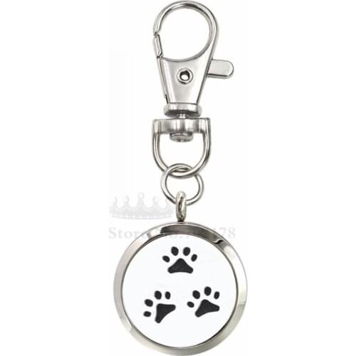 KTD/KSD045-606 30mm diffuser locket key ring 316L stainless steel aromatherapy locket keychain Free 10pcs pads