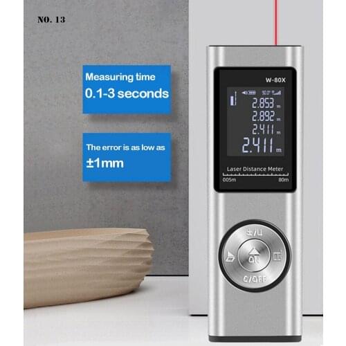 80M Laser Distance Meter USB Digital Laser Rangefinder Electronic Sensor Handheld Distance Measure Ruler Roulette Measurer Tool