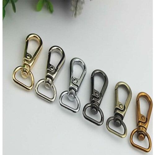 13mm Metal Dog Hook Buckles Webbing Handbag Strap Chain Swivel Clasps Lobster Snap Hook D Ring Bag DIY Parts Accessories